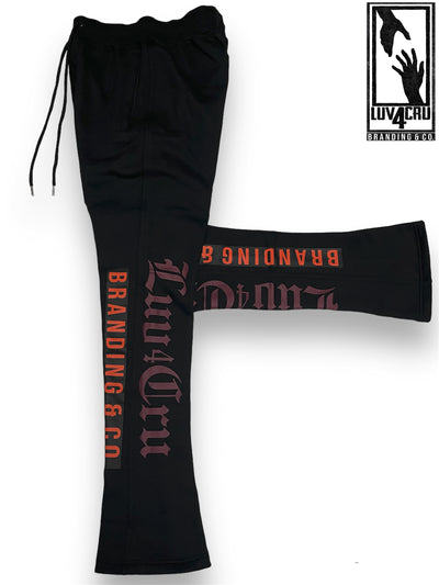 L4C Black "Contemporary" Stack Leg Sweatpants