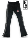 L4C Black "Acronym Acid Wash" Red Power of Hands Stacked Leg Pants